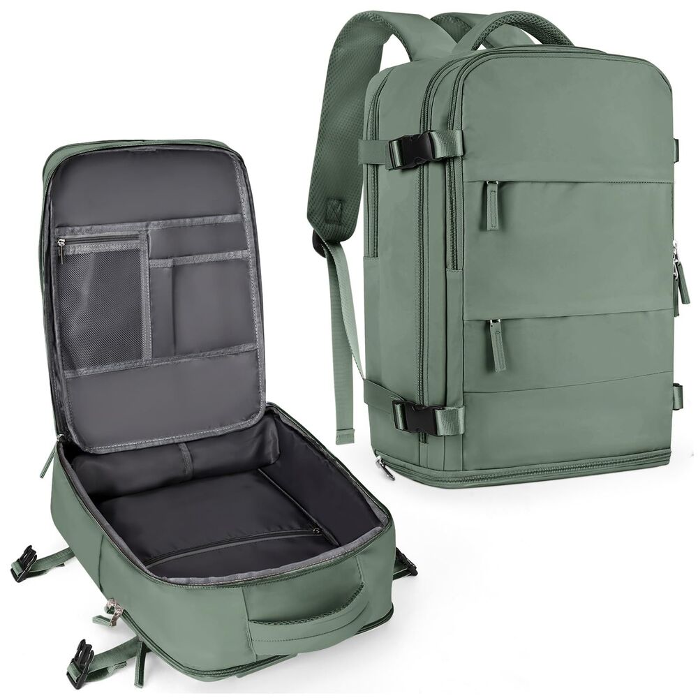 coowoz Travel Backpack Carry On Waterproof Hiking Daypack Olive Green Women Men